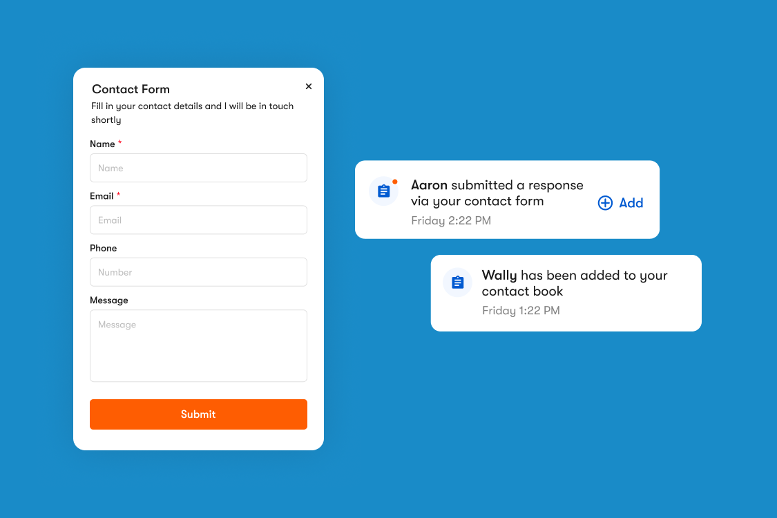 one good card lead generation contact form