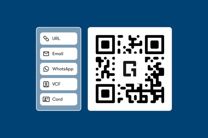 A hand holding an iPhone with aQR code in the park 