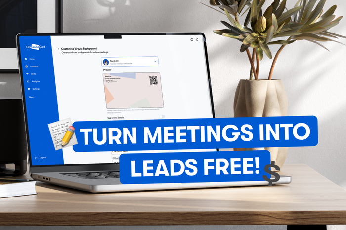 A laptop showing a virtual background template