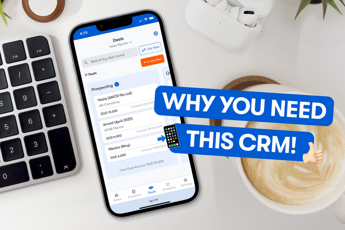 A flatlay image of a phone, laptop, airpods, and a cup of coffee