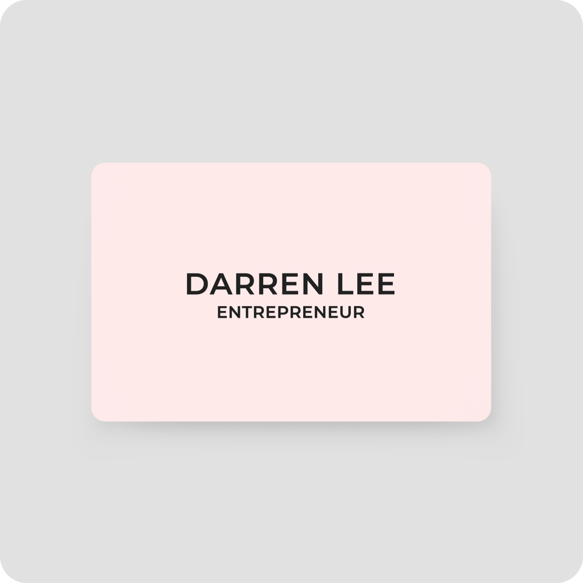 One Good Card: Smart Digital Name Card (Modern) - Personalised Near Field Communication (NFC) Digital Business Cards designs - Baby Pink