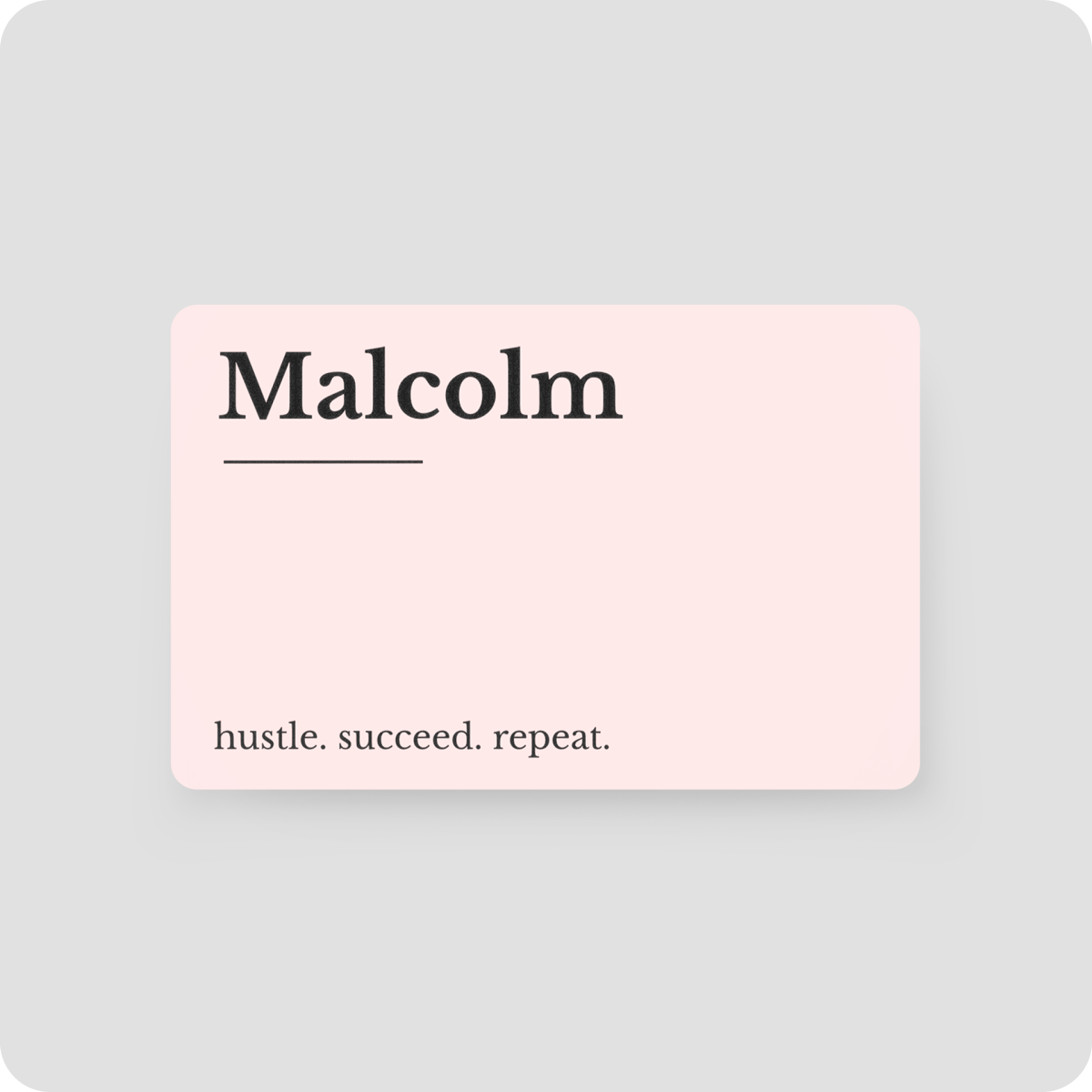 One Good Card: Smart Digital Name Card (Headline) - Personalised Near Field Communication (NFC) Digital Business Cards designs - Baby Pink