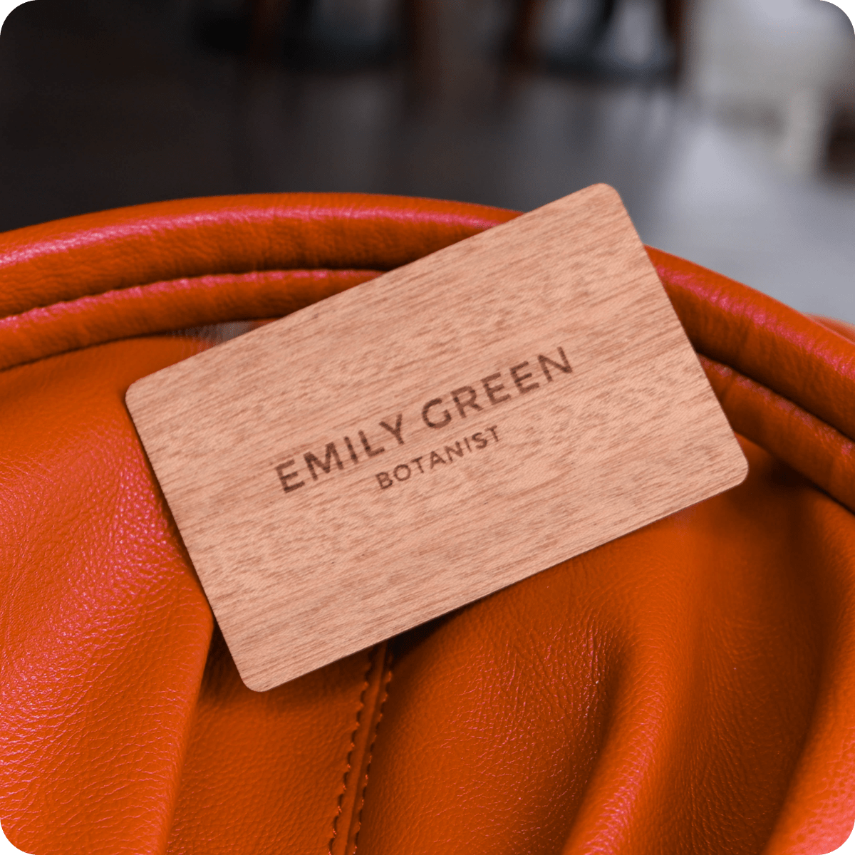 One Good Card | Smart Digital Name Card (Walnut) - Personalised Near Field Communication (NFC) Business Cards designs.