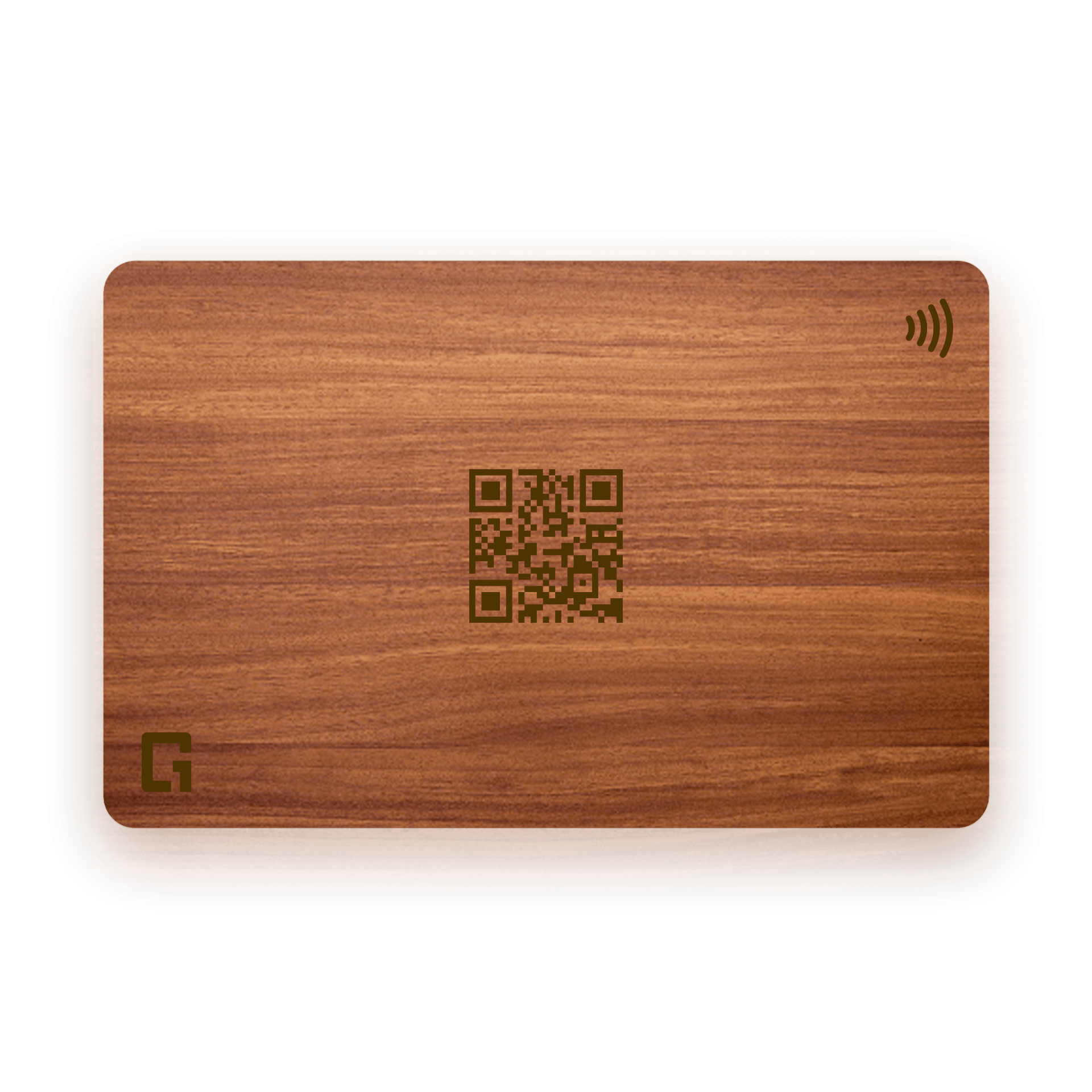 One Good Card | Smart Digital Name Card (Walnut) - Personalised Near Field Communication (NFC) Business Cards designs.