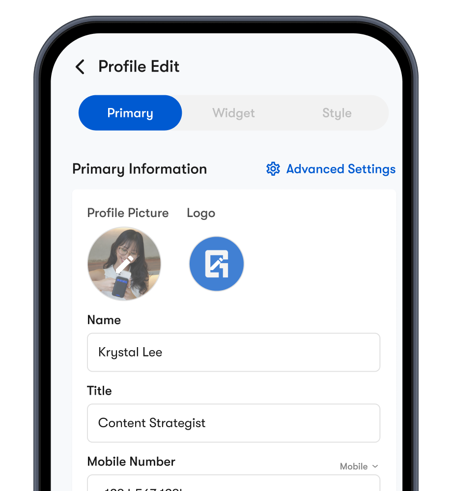 Profile updates instantly