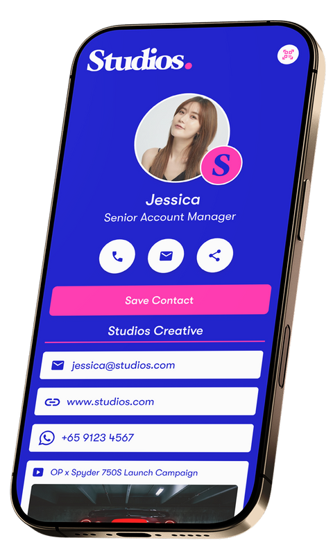 One Good Card digital business card profile displayed on a smartphone