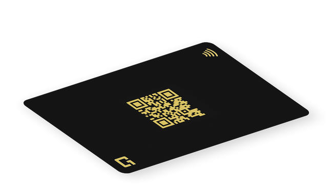 Dynamic QR code layer inside a custom NFC business card
