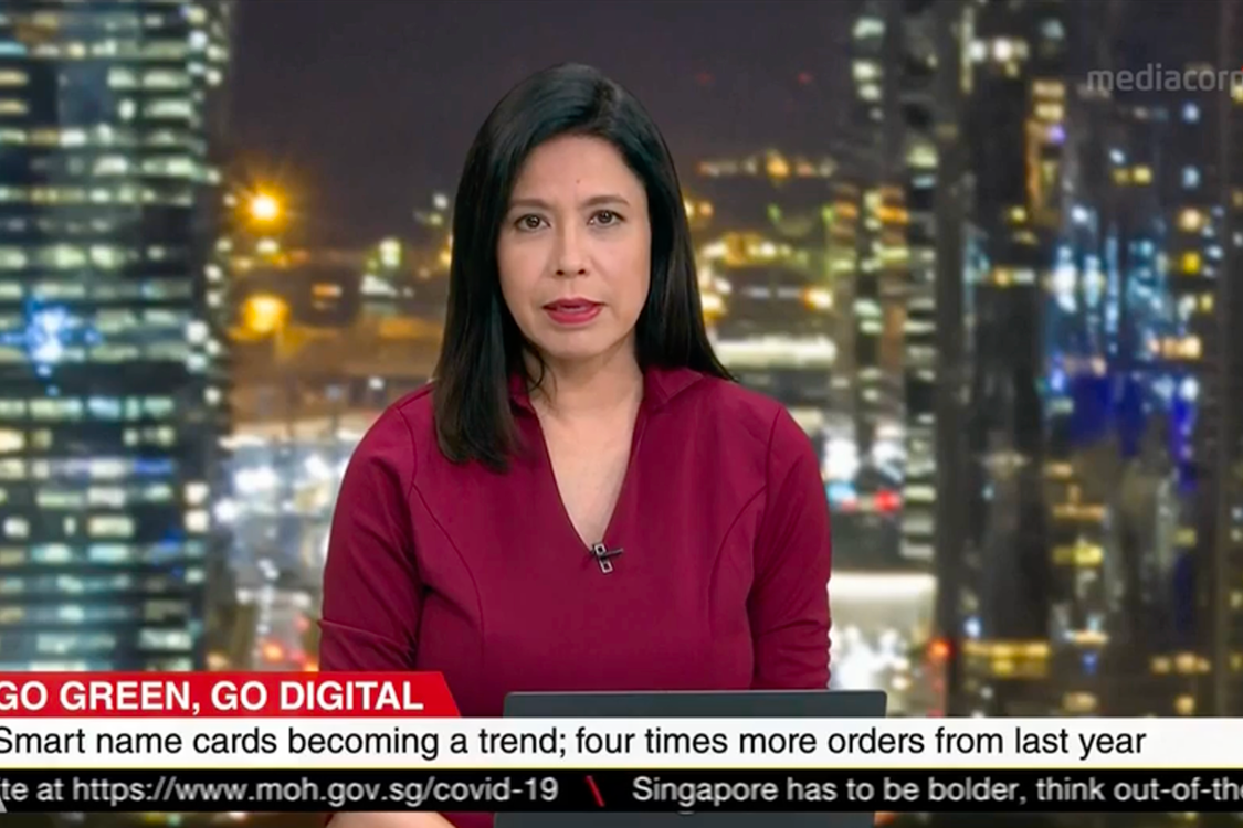 CNA report on smart name cards gaining popularity in Singapore
