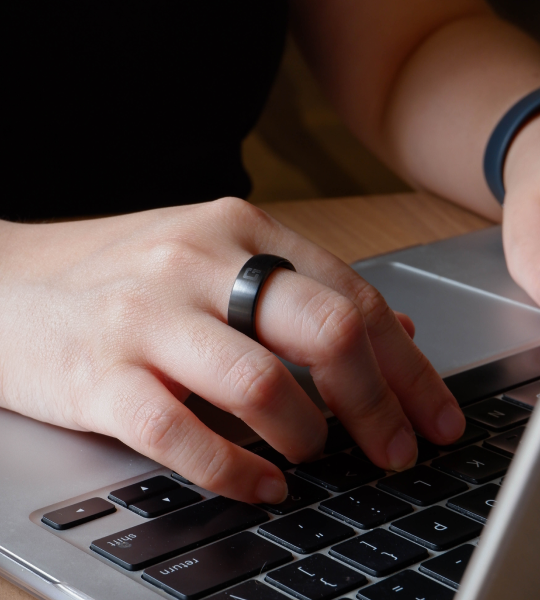 One Good Ring NFC smart ring worn on a hand