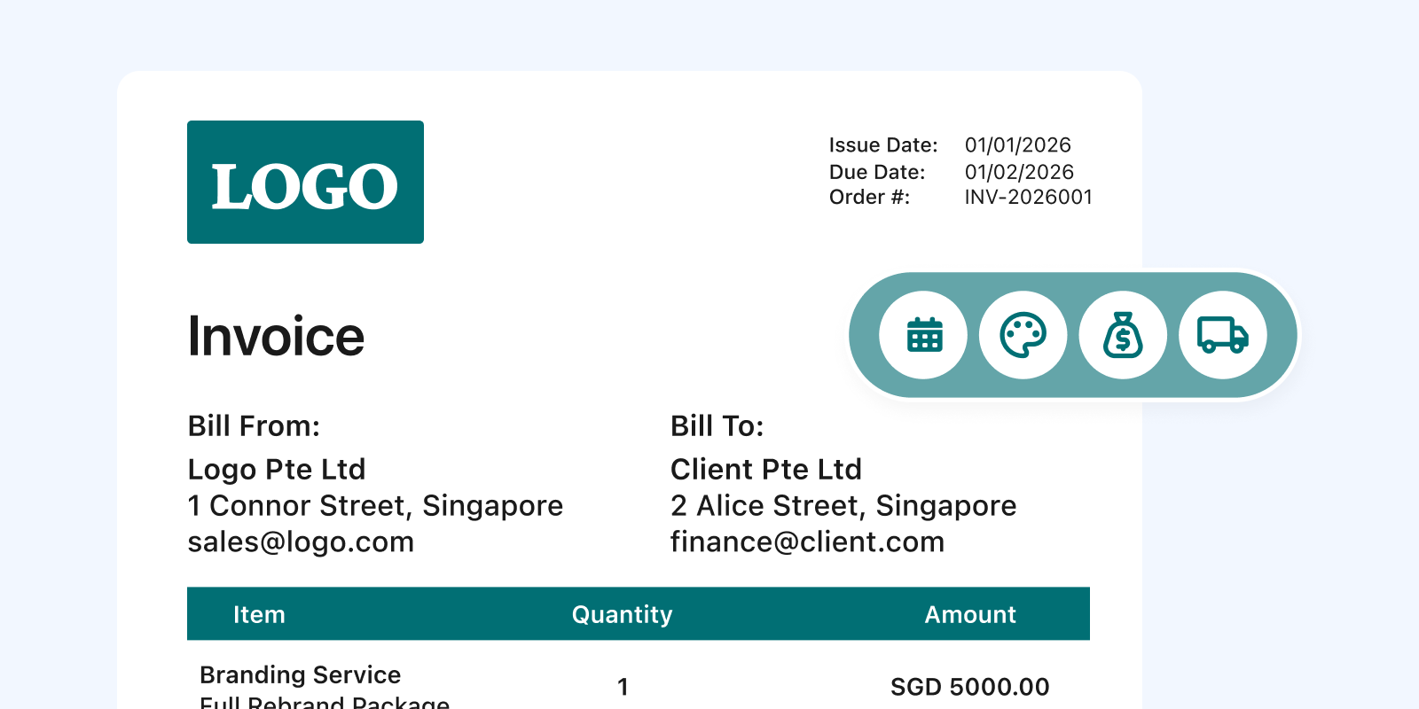 Create the invoice