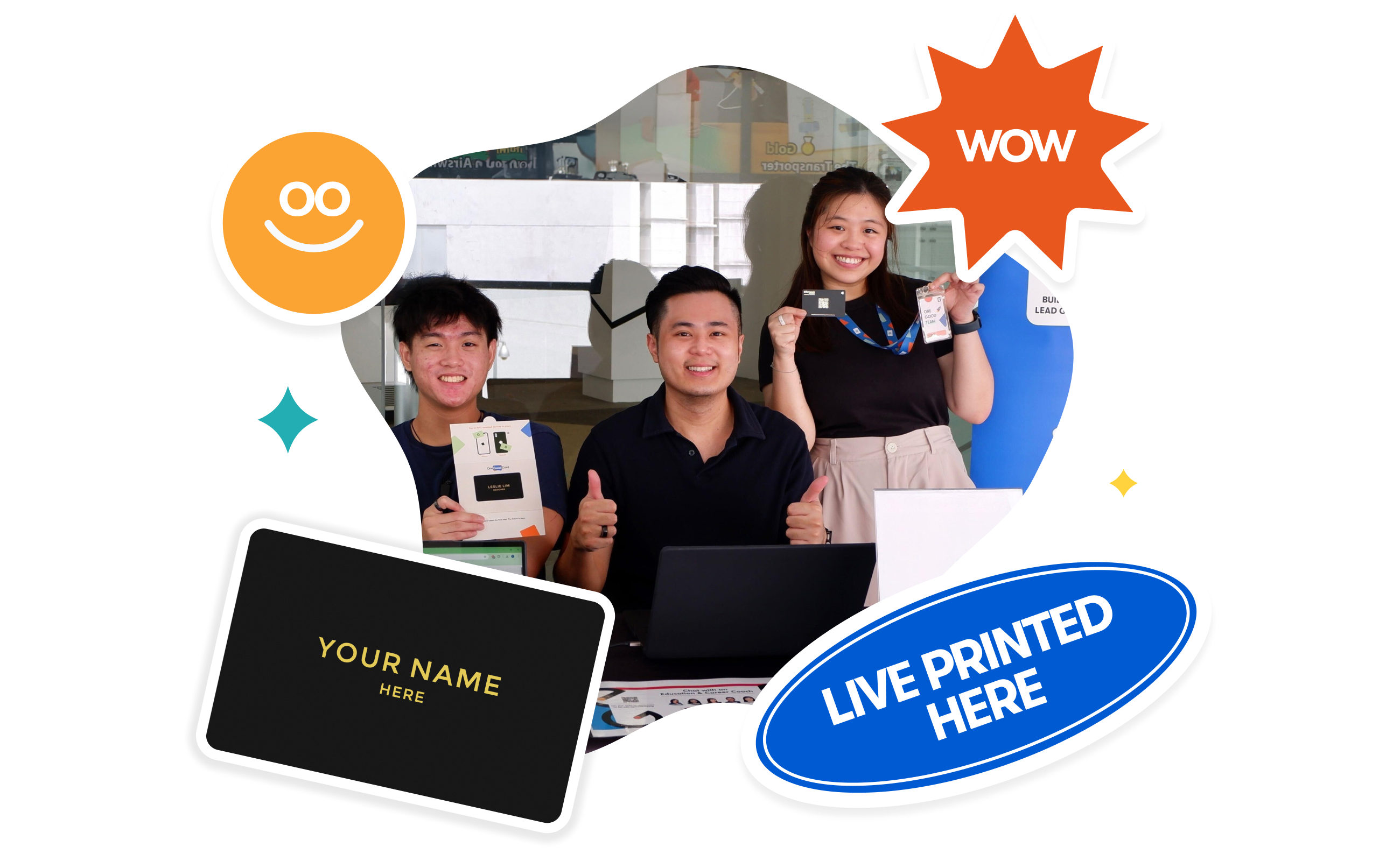 Live printing of personalised NFC business cards at a corporate event
