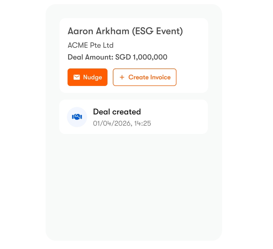 Managing scanned business card leads in the One Good Card deal pipeline