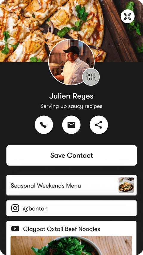 Bonton digital business card profile