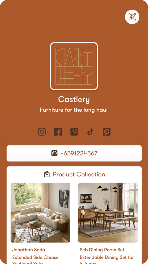Castlery digital business card profile