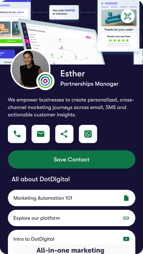 Dotdigital digital business card profile