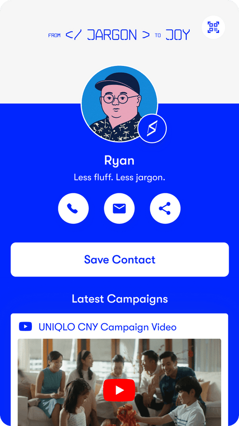Section digital business card profile