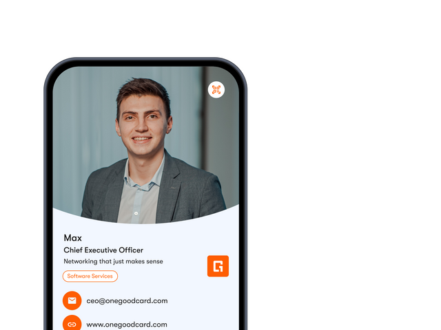Digital business card profile opened on a phone using an NFC tap