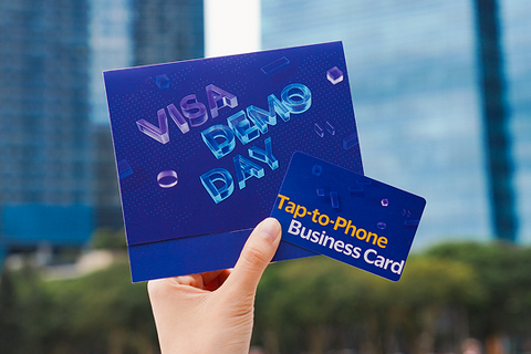 Visa custom NFC business card used for event networking